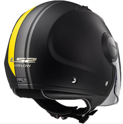 LS2 AIRFLOW METROPOLİS MAT SİYAH-SARI KASK