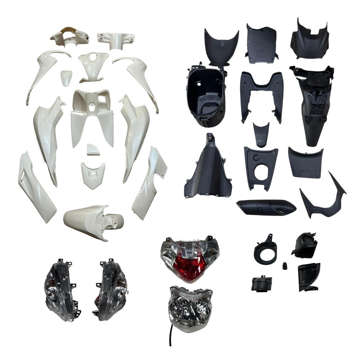 HONDA DİO 110 KAPORTA SETİ BEYAZ AYDINLATMA GRUBU DAHİL (28 PARÇA FULL SET)