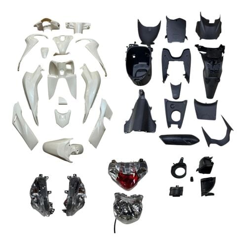 HONDA DİO 110 KAPORTA SETİ BEYAZ AYDINLATMA GRUBU DAHİL (28 PARÇA FULL SET)