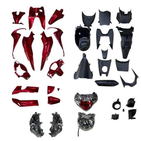 HONDA DİO 110 KAPORTA SETİ KIRMIZI AYDINLATMA GRUBU DAHİL (28 PARÇA FULL SET)