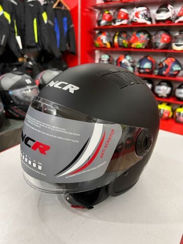 NCR AİR YARIM KASK MAT SİYAH (ECE BELGELİ) XL BEDEN