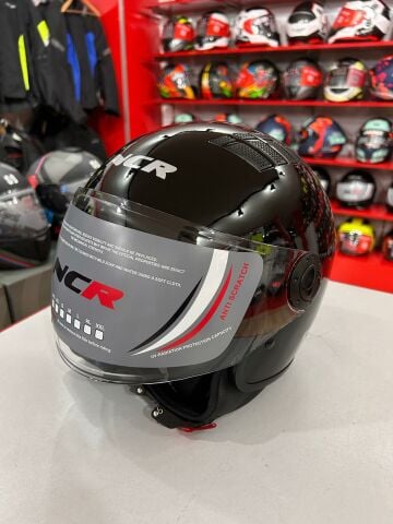 NCR AİR YARIM KASK PARLAK SİYAH (ECE BELGELİ) XL BEDEN