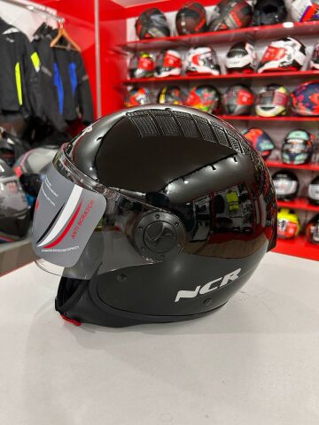 NCR AİR YARIM KASK PARLAK SİYAH (ECE BELGELİ) L BEDEN