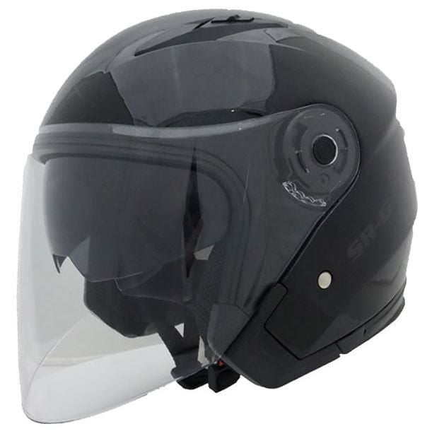 COX SR-G YARIM KASK SİYAH GÜNEŞ VİZÖRLÜ