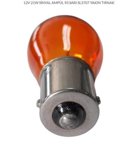 MOTOSİKLET SİNYAL AMPÜL 12V 21W SARI YAKIN TIRNAK