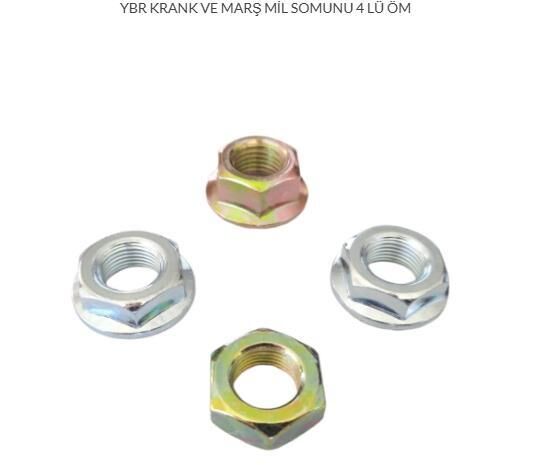 YAMAHA YBR KRANK VE MARŞ MİL SOMUNU 4 LÜ ÖM