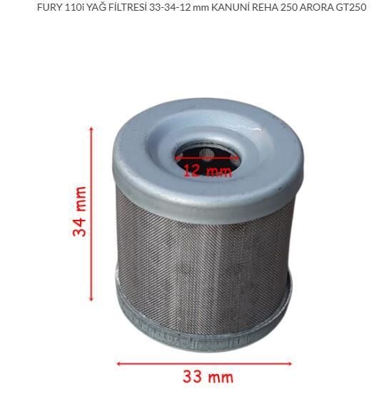 MONDİAL FURY110 YAĞ FİLTRESİ 33-34-12MM
