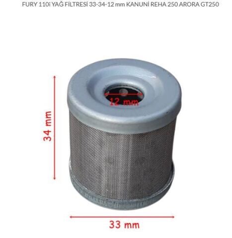 MONDİAL FURY110 YAĞ FİLTRESİ 33-34-12MM