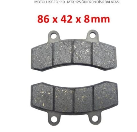 MOTOLUX CEO 110 -MTX 125 ÖN FREN DİSK BALATASI