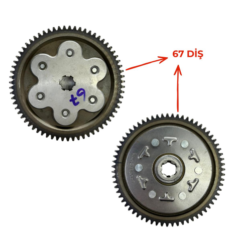 ASYA CUP MODELLERİ 67 DİŞ DEBRİYAJ MERKEZ DİŞLİSİ BÜYÜK