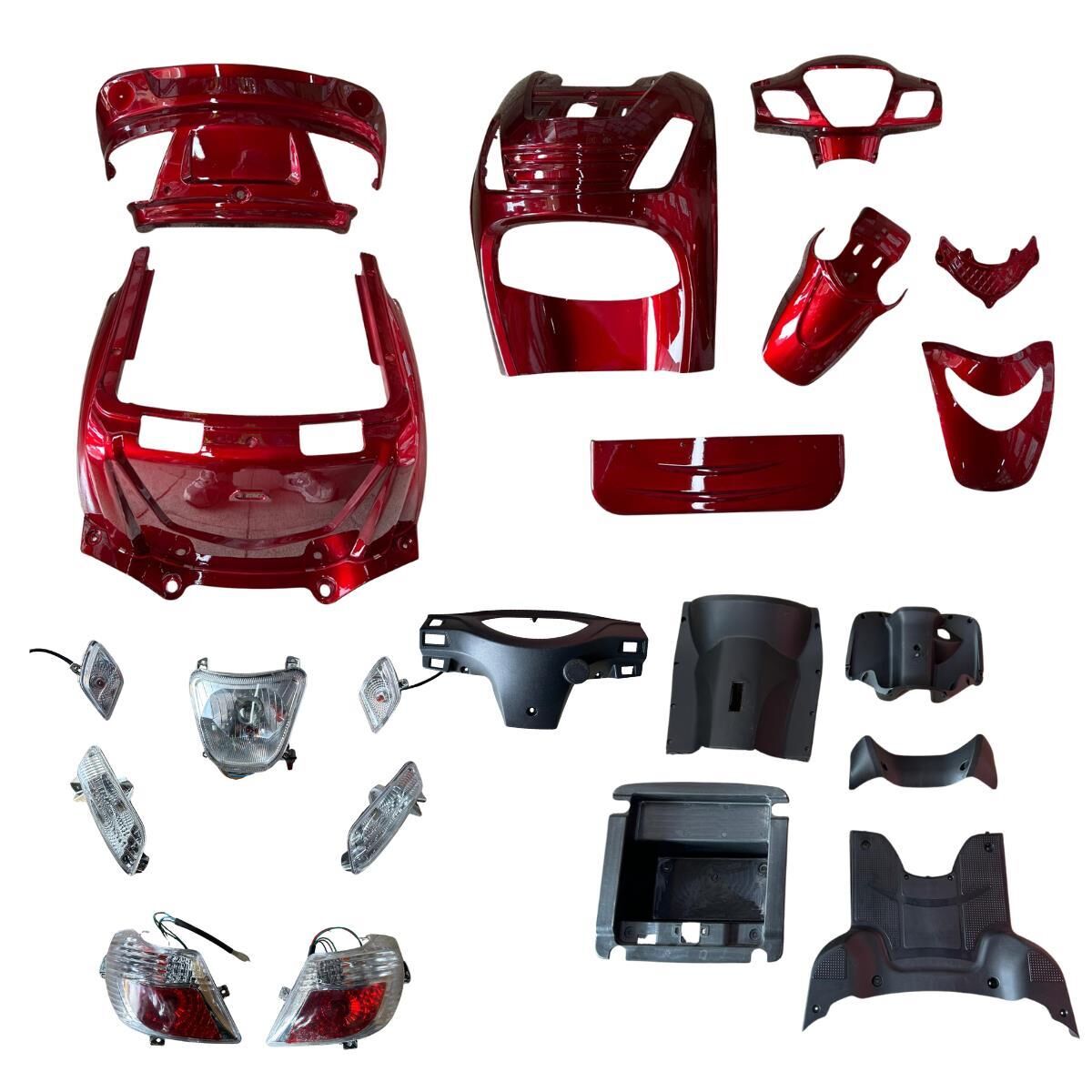 FALCON 3 TEKER ASİST KAPORTA SETİ KIRMIZI (FAR STOP DAHİL)