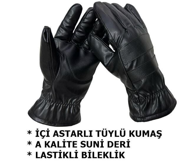 MOTOSİKLET ELDİVENİ KIŞLIK SİYAH A KALİTE TEK BEDEN