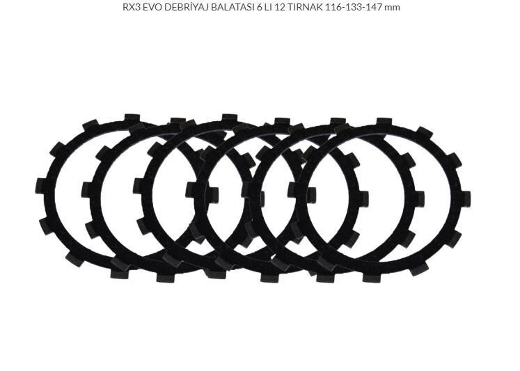 MONDİAL RX3 EVO DEBRİYAJ BALATASI 6 LI 12 TIRNAK 116-133-147 mm