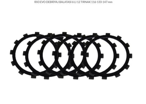 MONDİAL RX3 EVO DEBRİYAJ BALATASI 6 LI 12 TIRNAK 116-133-147 mm