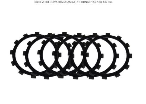 MONDİAL RX3 EVO DEBRİYAJ BALATASI 6 LI 12 TIRNAK 116-133-147 mm