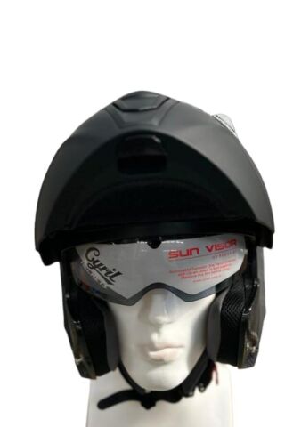 CYRIL KASK FU403SV GECKO MAT SİYAH L