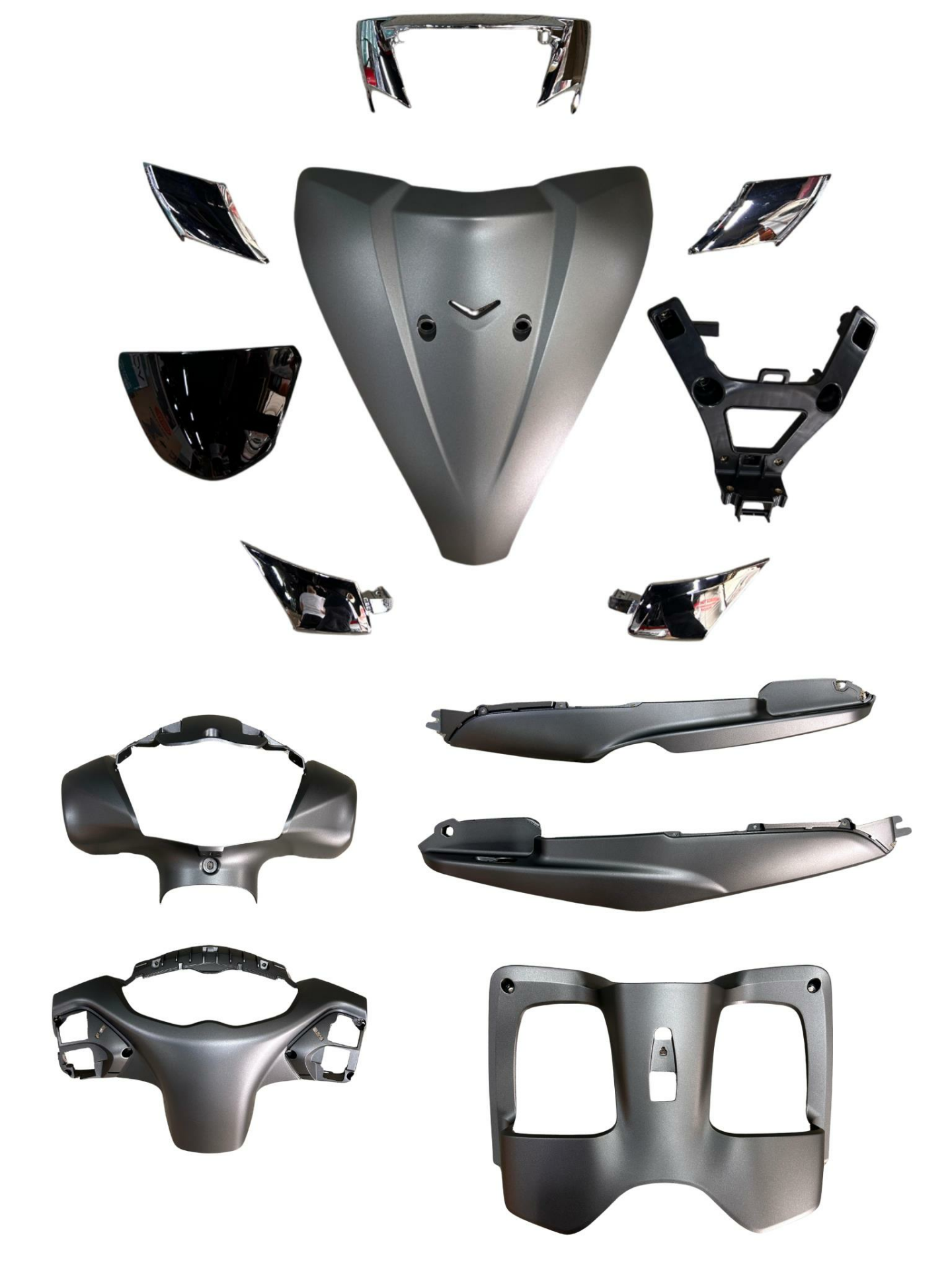 TVS JUPİTER 125 ÖN KAPORTA SETİ GRİ (13 PARÇA)