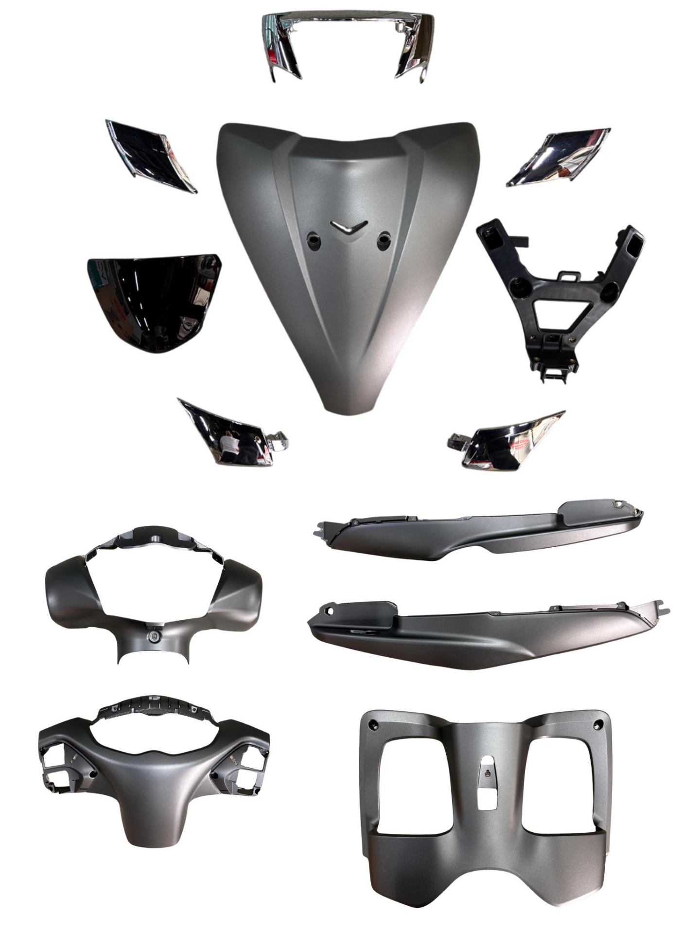 TVS JUPİTER 125 ÖN KAPORTA SETİ GRİ (13 PARÇA)