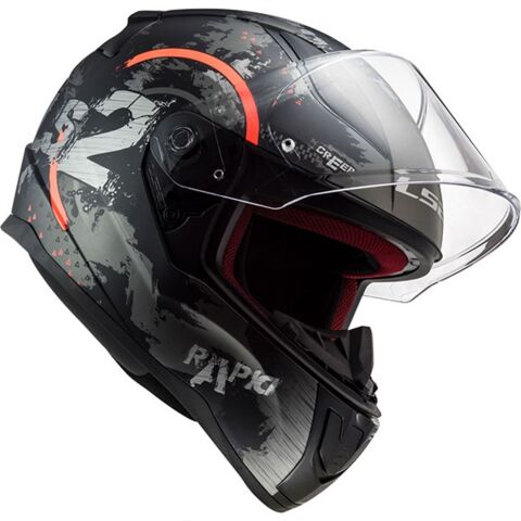 LS2 RAPID CIRCLE MAT TITANIUM-TURUNCU KASK