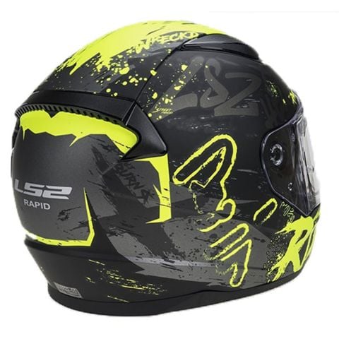 LS2 RAPID NAUGHTY MAT SİYAH-NEON SARI KASK