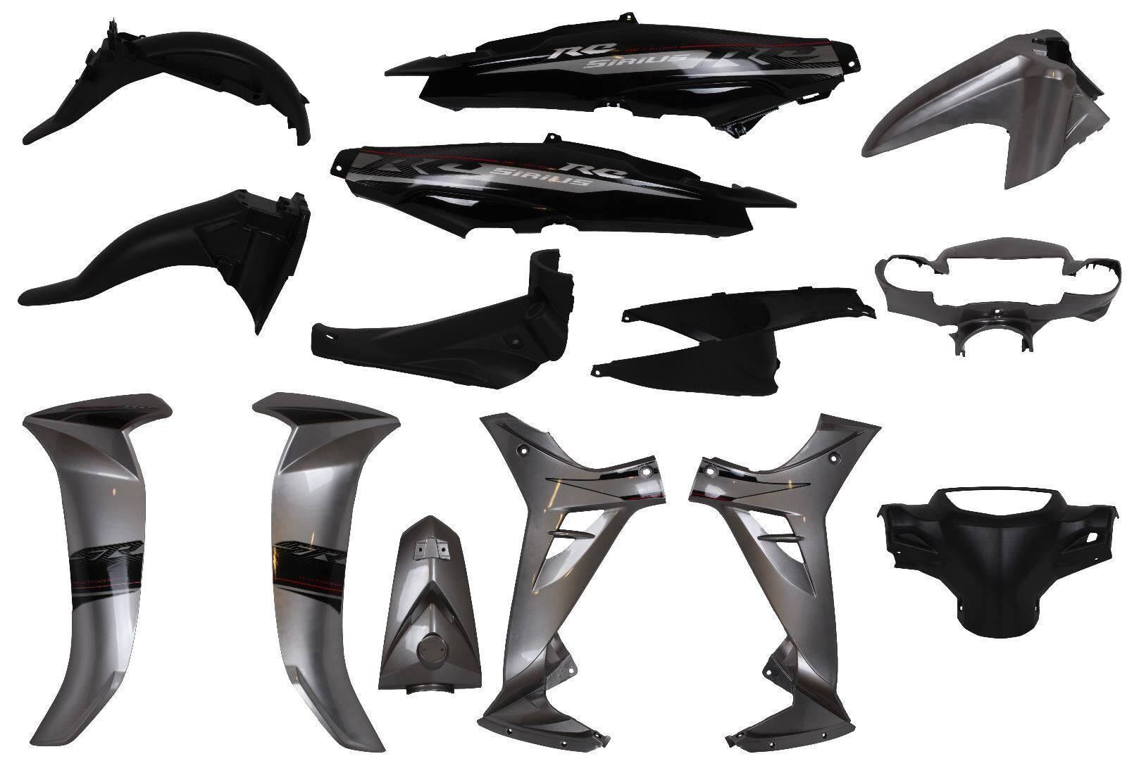 YAMAHA CRYPTON C8 KAPORTA SETİ 2010-2014 (GRİ-SİYAH)