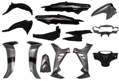 YAMAHA CRYPTON C8 KAPORTA SETİ 2010-2014 (GRİ-SİYAH)