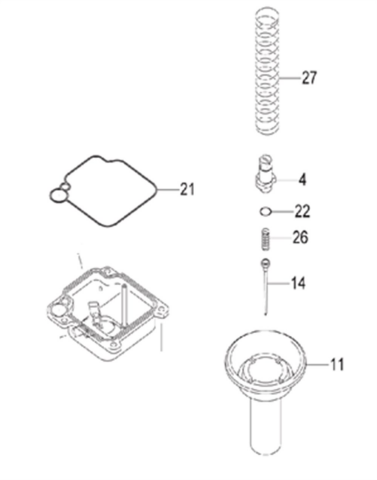 MODENAS GT135 KARBURETÖR ALT KAPAK ORİNG 21 NOLU PARÇA ORJİNAL
