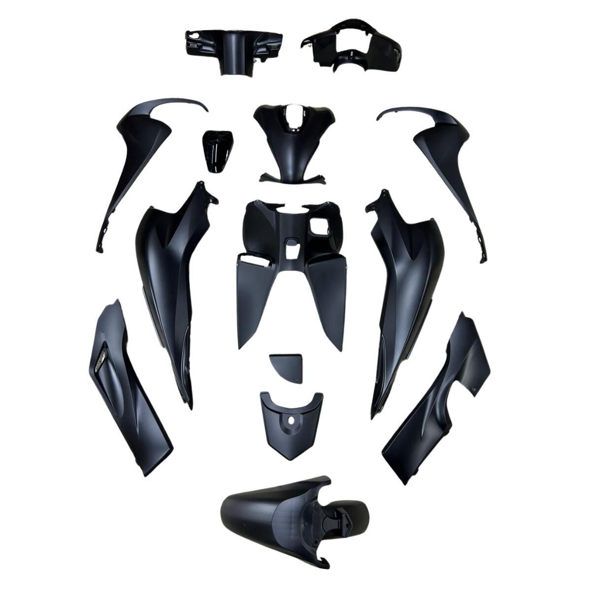 HONDA DİO 110 KAPORTA SETİ MAT SİYAH 14 PARÇA İTHAL KAPORTA (CSR)